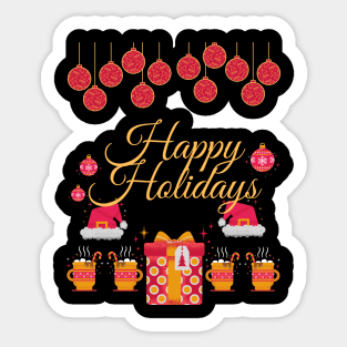 Holidays Greeting Presents and Eggnog Sticker